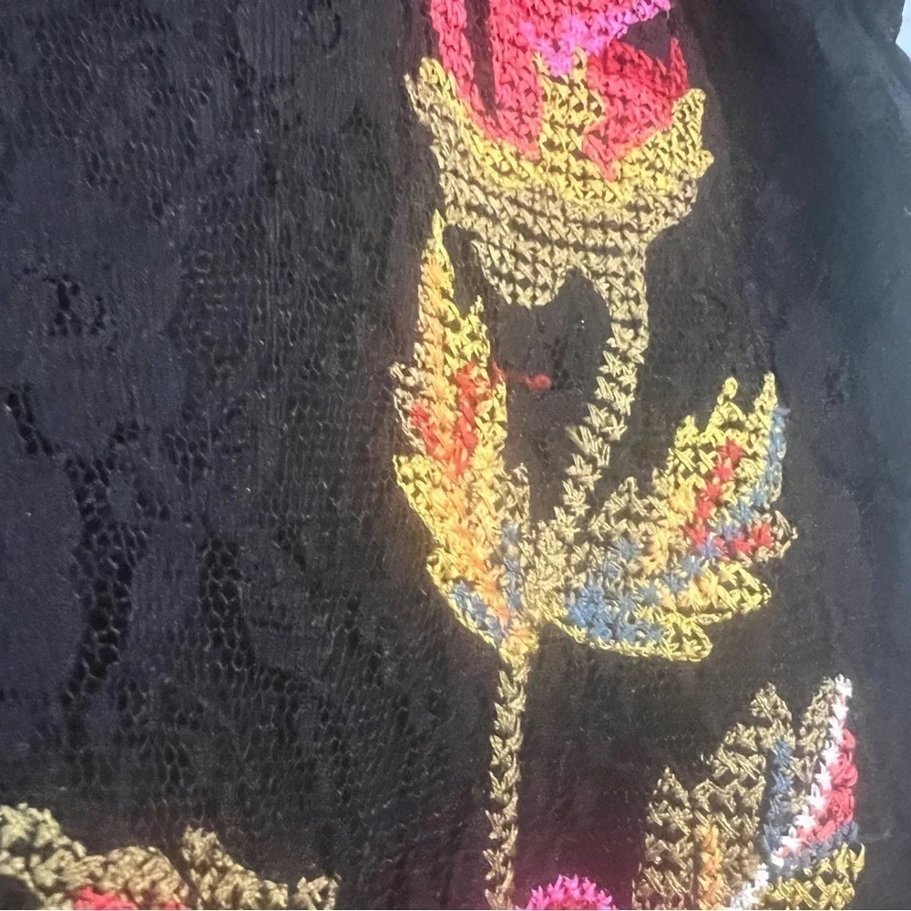 TopShop rose skirt lace sheer black embroidered whimsigoth Romantic chic goth - Picture 9 of 10